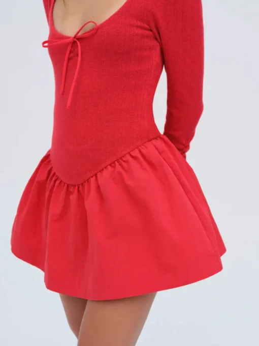 Aliyah Pointelle Mini Dress