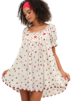 Beaded Cherries Slip Dress
