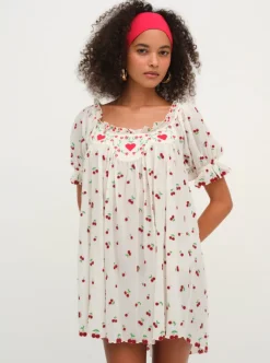 Beaded Cherries Slip Dress