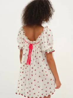Beaded Cherries Slip Dress