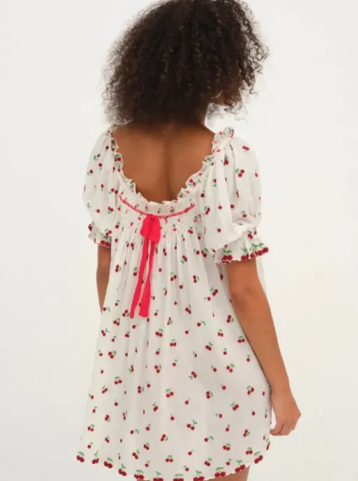 Beaded Cherries Slip Dress
