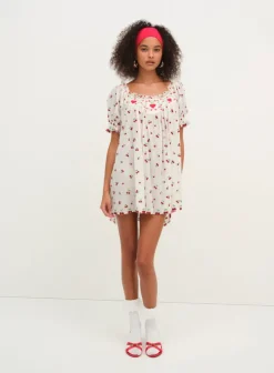 Beaded Cherries Slip Dress