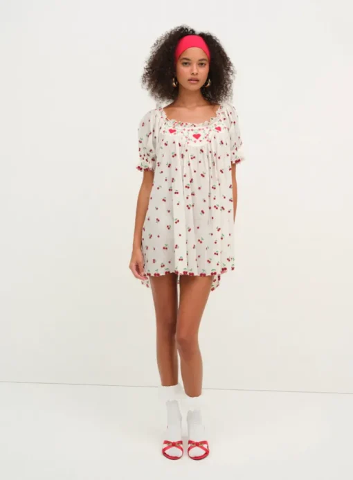 Beaded Cherries Slip Dress