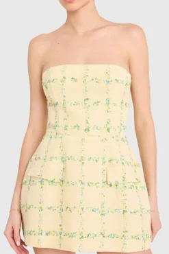 Bethany Skort Romper - Strapless Yellow