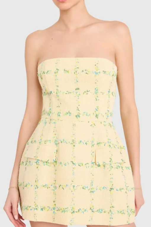 Bethany Skort Romper - Strapless Yellow