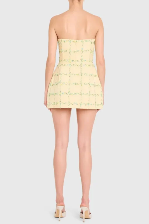 Bethany Skort Romper - Strapless Yellow