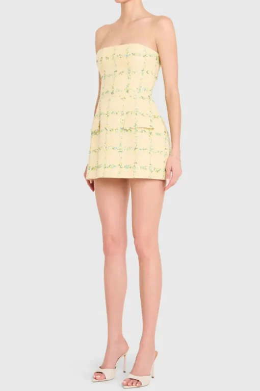 Bethany Skort Romper - Strapless Yellow