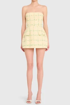 Bethany Skort Romper - Strapless Yellow