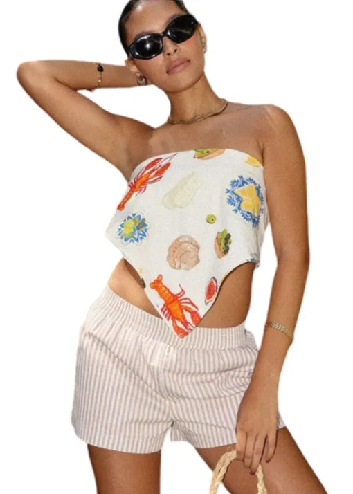 Bon Appetit Embroidered Scarf Top