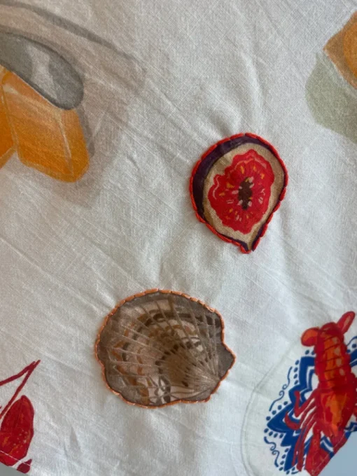 Bon Appetit Embroidered Scarf Top