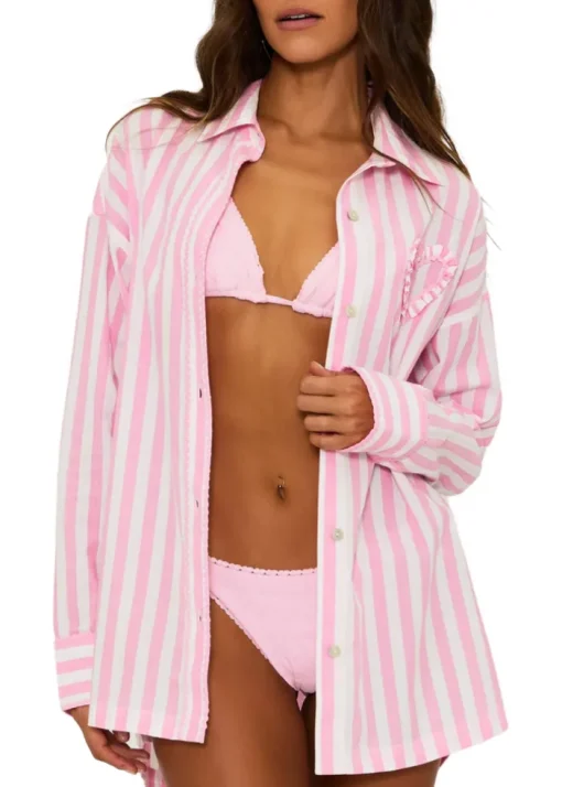 Cassidy Top - Pink Prism Stripe