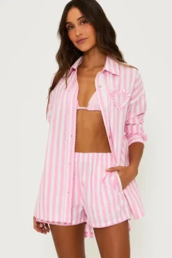 Cassidy Top - Pink Prism Stripe