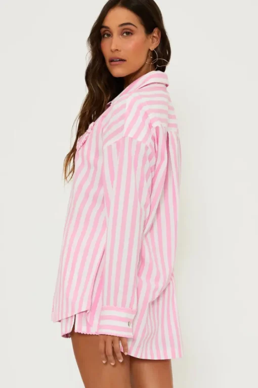 Cassidy Top - Pink Prism Stripe
