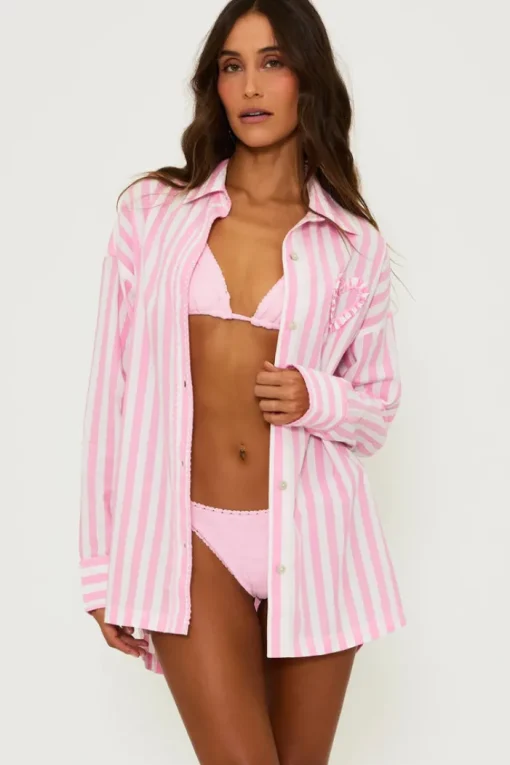 Cassidy Top - Pink Prism Stripe