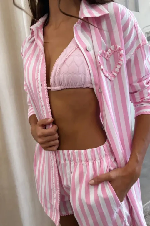 Cassidy Top - Pink Prism Stripe