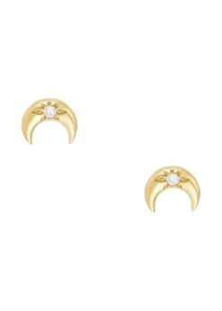 Crescent Moon Studs