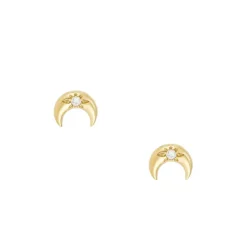 Crescent Moon Studs