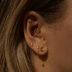 Crescent Moon Studs