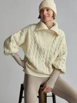 Daria Half Zip Cable Knit