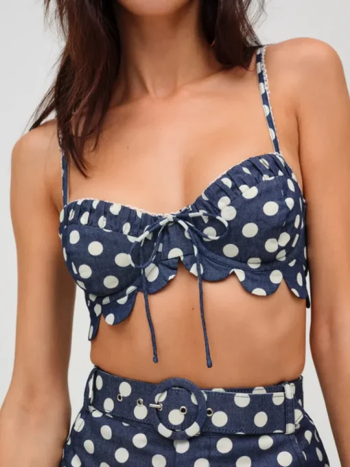 Dolly Denim Dot Bra Top