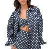 Dolly Dot Denim Button-Down Top