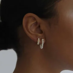Eloise Pearl Chain Hoops