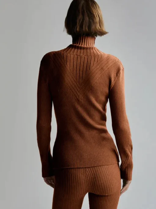 Esme Rib Roll Neck Top