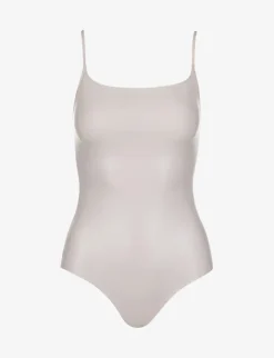 Faux Leather Cami Bodysuit - Porcelain