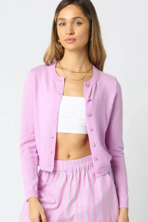 Gianna Knit Cardi - Lilac