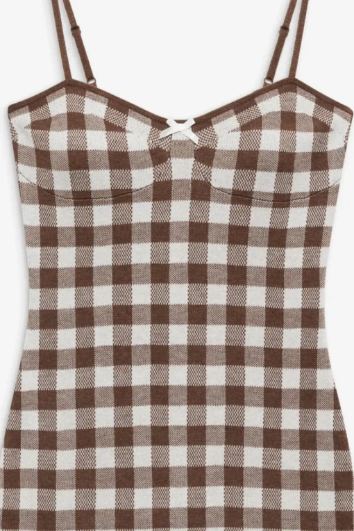 Gingham Knit Mini Dress
