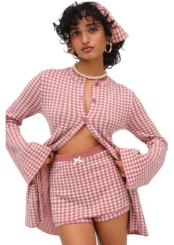 Gingham Knit Skort