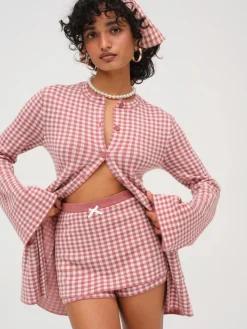 Gingham Knit Skort