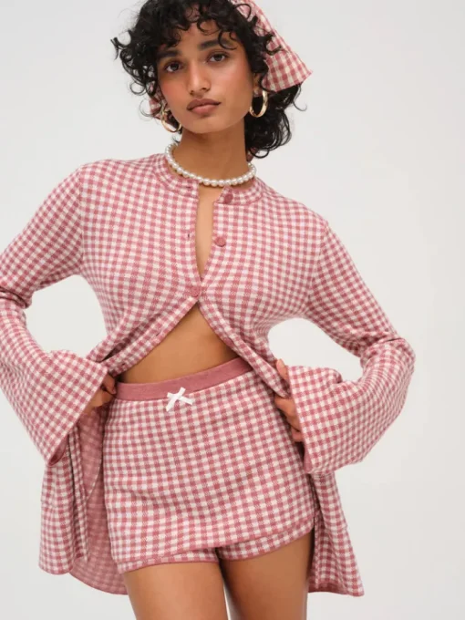 Gingham Knit Skort
