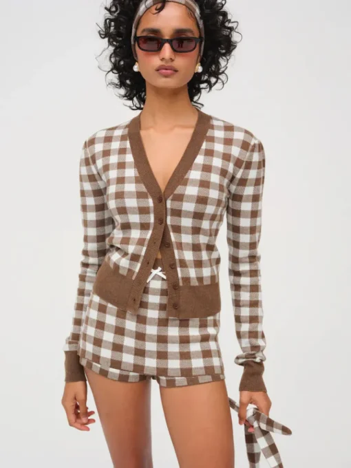 Gingham Knit Skort