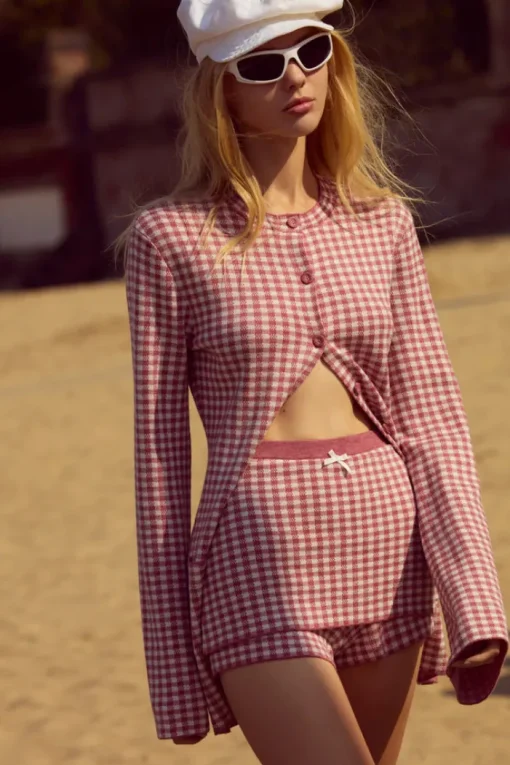 Gingham Knit Skort