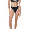 High Rise Ruched Bottom - Dark Navy/Off White