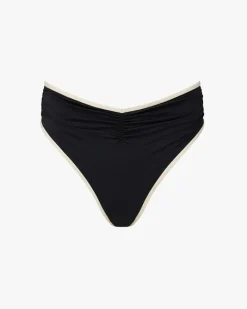 High Rise Ruched Bottom - Dark Navy/Off White