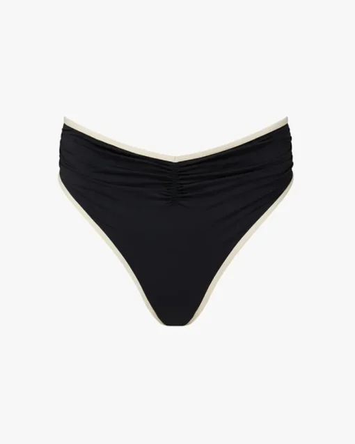 High Rise Ruched Bottom - Dark Navy/Off White