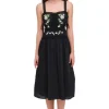 Jolene Embroidered Midi Dress - Black
