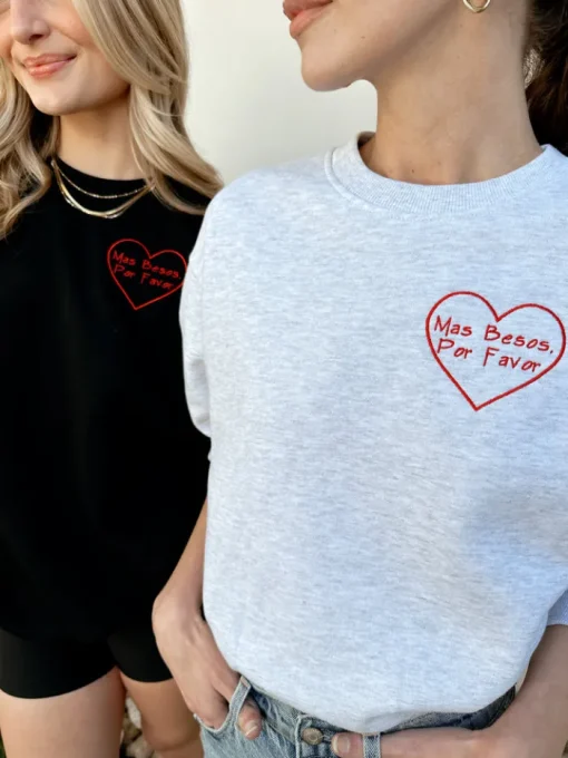 Mas Besos Sweatshirt - Ice Grey