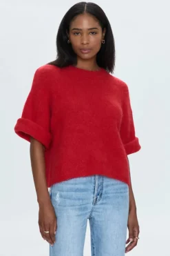 Micah Sweater Top - Ruby