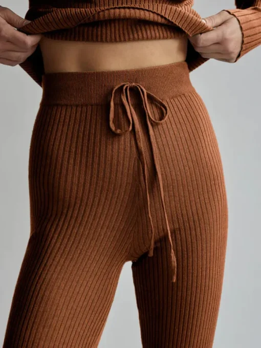 Mocado Rib Knit Legging - Tortoise Shell
