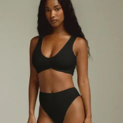Paula Bikini Bottom - Black Crochet
