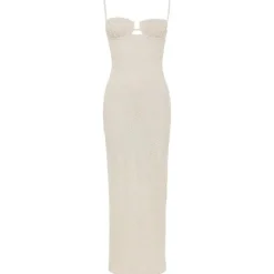 Petal Long Slip Dress - Bone Crochet