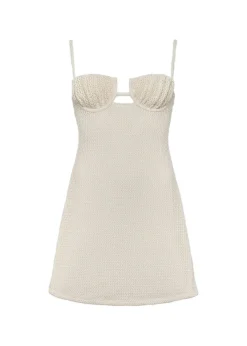 Petal Short Slip Dress - Bone Crochet