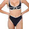 Scoop Underwire Top - Dark Navy/Off White