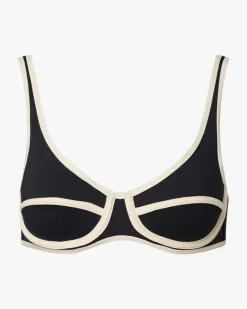 Scoop Underwire Top - Dark Navy/Off White