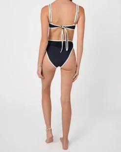 Scoop Underwire Top - Dark Navy/Off White
