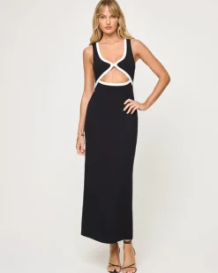 Steph Dress - Black-Cream