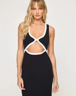 Steph Dress - Black-Cream
